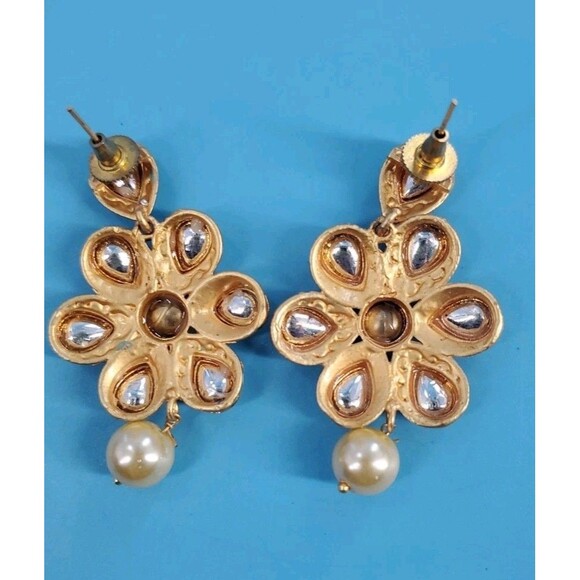 Statment Necklace And Earring Set Boho Ethnic Fairy Beaded Flower India - Picture 7 of 12